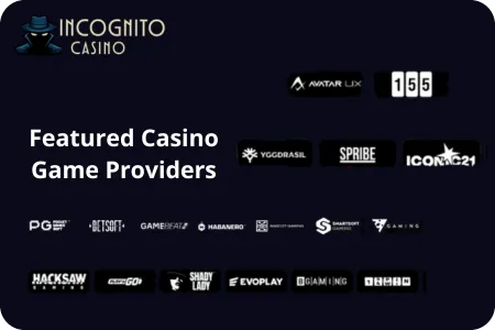 Incognito Casino Featured Casino Game Providers