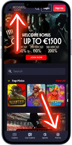 Incognito Casino official site