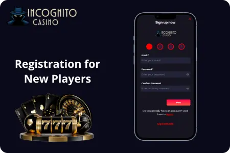 Incognito registration and email